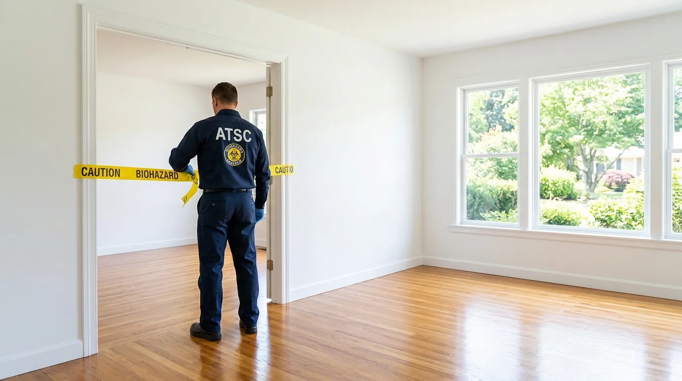 Certified biohazard cleanup crew performing Trauma Scene Cleanup in Lincoln